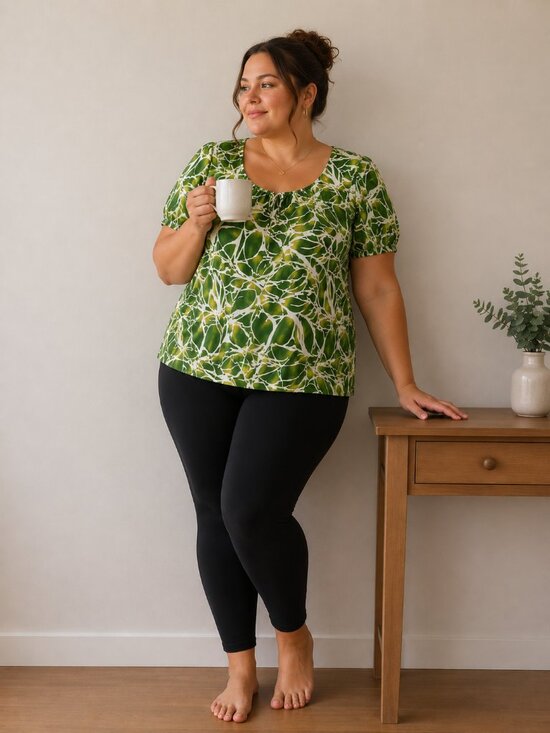 Anne Klein Tops - Banana Leaf Print Top